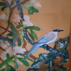 oiseau et fleurs