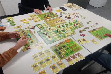 Joueurs pendant une partie de jeu de société