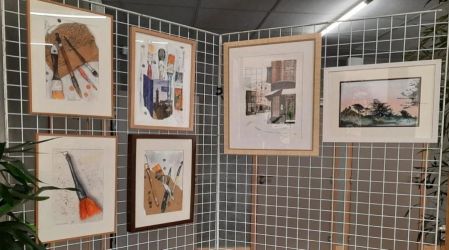 Aquarelles exposées par l'atelier d'aquarelle de La Cordée à La Chapelle-des-Fougeretz